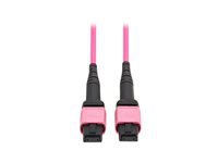 Eaton Tripp Lite Series 100G Multimode 50/125 OM4 Fiber Optic Cable (12F MTP/MPO-PC F/F), OFNP, Magenta, 3 m (9.8 ft.), TAA