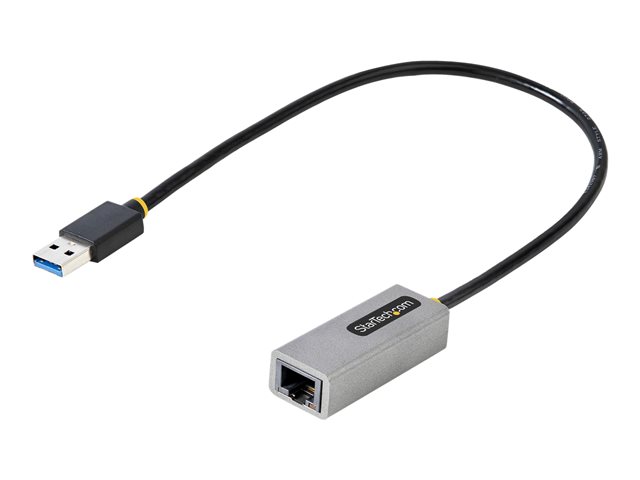 Image of StarTech.com USB to Ethernet Adapter, USB 3.0 to 10/100/1000 Gigabit Ethernet LAN Converter for Laptops, 1ft (30cm) Attached Cable, USB to RJ45 Adapter, USB NIC Adapter, Ethernet Dongle - USB Network Adapter - network adapter - USB 3.2 Gen 1 - Gigabit Eth