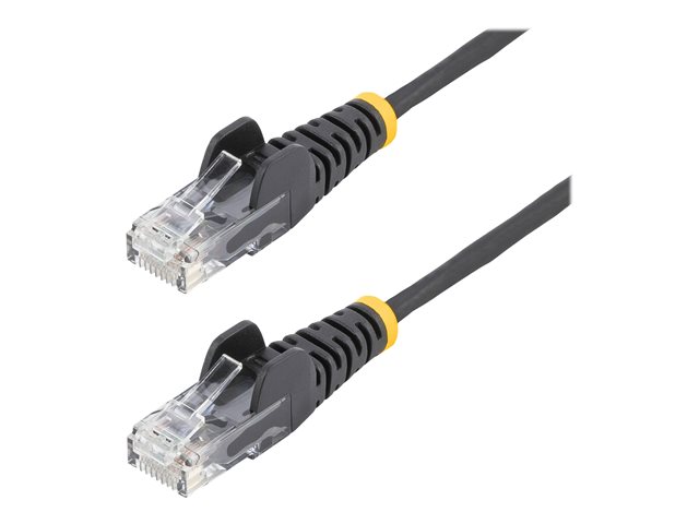 Image of StarTech.com 2m Slim LSZH CAT6 Ethernet Cable, 10 Gigabit Snagless RJ45 100W PoE Patch Cord, CAT 6 10GbE UTP Network Cable w/Strain Relief, Black, Fluke Tested/ETL, Low Smoke Zero Halogen - Category 6 - 28AWG (N6PAT200CMBKS) - patch cable - 2 m - black