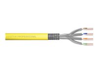 DIGITUS Professional Installation Cable CAT 7a Kabel med afskærmning med folie og kobberfletning (SFTP 1000m Bulkkabel Gul RAL 1028