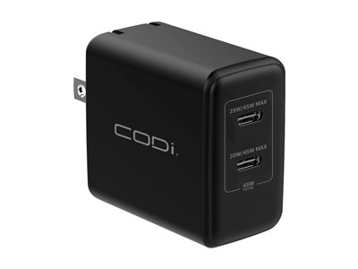 45W WALL CHARGER W/ 2X USB-C CHARGING PORTS