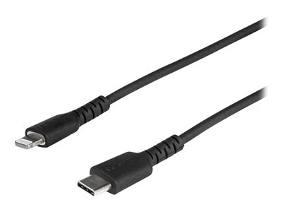 StarTech.com 3 ft(1m) Durable Black USB-C to Lightning Cable, Heavy Duty Rugged Aramid Fiber USB Type C to Lightning...
