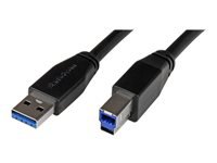 StarTech.com Câble USB 3.0 actif USB-A vers USB-B de 10 m - Cordon USB A vers B - USB 3.1 Gen 1 (5 Gb/s) - M/M - Noir