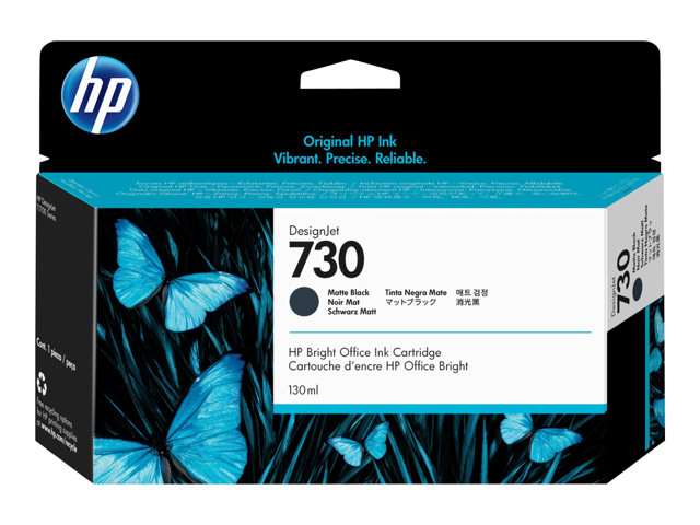 HP 730 - 130 ml - matte black - original - DesignJet - ink cartridge - for DesignJet T1700, T1700 PostScript, T1700dr, T1700dr PostScript