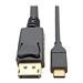 Tripp Lite USB-C to DisplayPort Cable, 4K @ 60Hz, Thunderbolt 3, USB Type C, USB Type-C, USB-C, 3 ft. 3