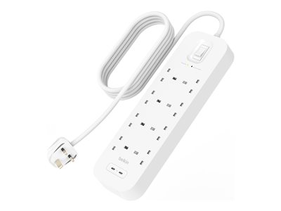 POWER STRIP WITH OVERVOLTAGE PROTECTION 8 SOCKETS WITH 2 X US