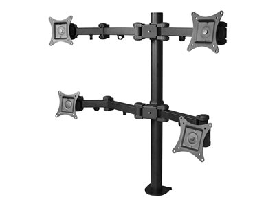 SIIG Articulating Quad Monitor Desk Mount - 13%22 to 27%22 - mounting kit -  full-motion - for flat panel - black