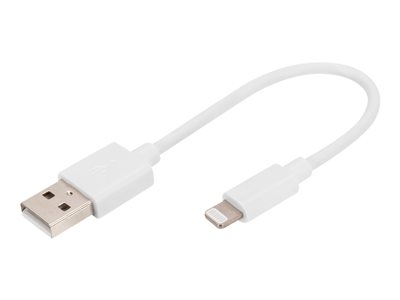 DIGITUS USB Kabel 2.0 A St. -> Lightning St., MFI 0,15M weiß