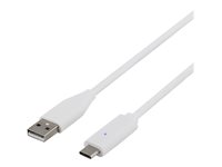 DELTACO USB 2.0 USB Type-C kabel 1.5m Hvid
