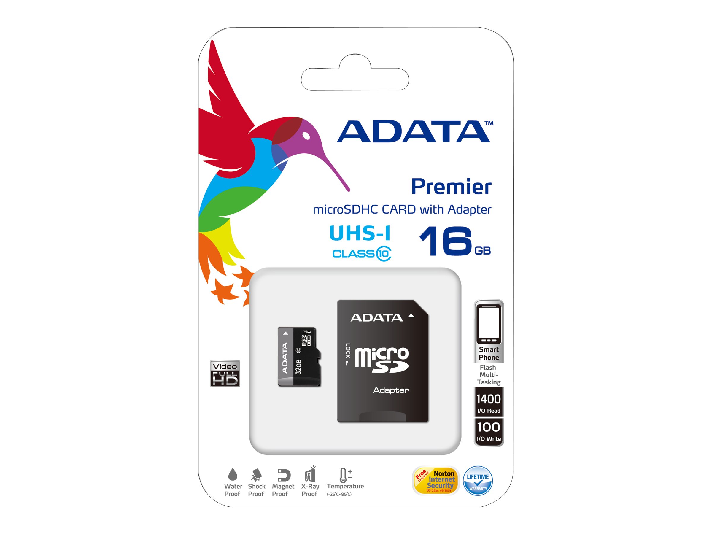 ADATA Premier UHS-I - Flash memory card (microSDHC to SD adapter included)