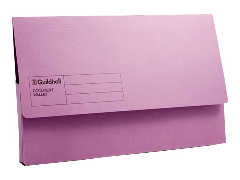Guildhall Foolscap Document Wallet For Folio Capacity 180 Sheets Purple Pack Of 50