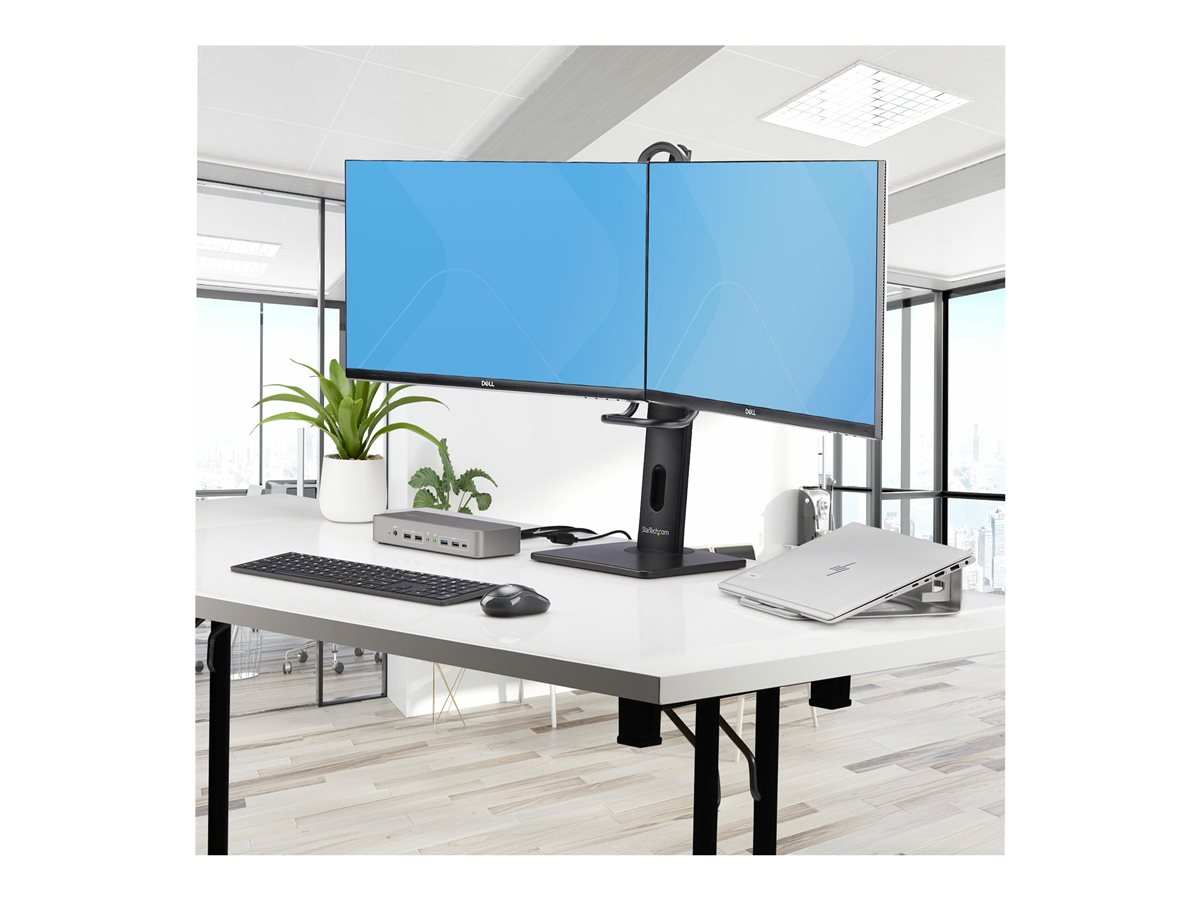 StarTech.com Crossbar Dual Monitor Desk Stand, Double 27inch Screens/VESA stojan - pro 2 monitory - černá – foto 9