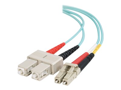 C2G 2m LC-SC 10Gb 50/125 OM3 Duplex Multimode Fiber Optic Cable (TAA Compliant)