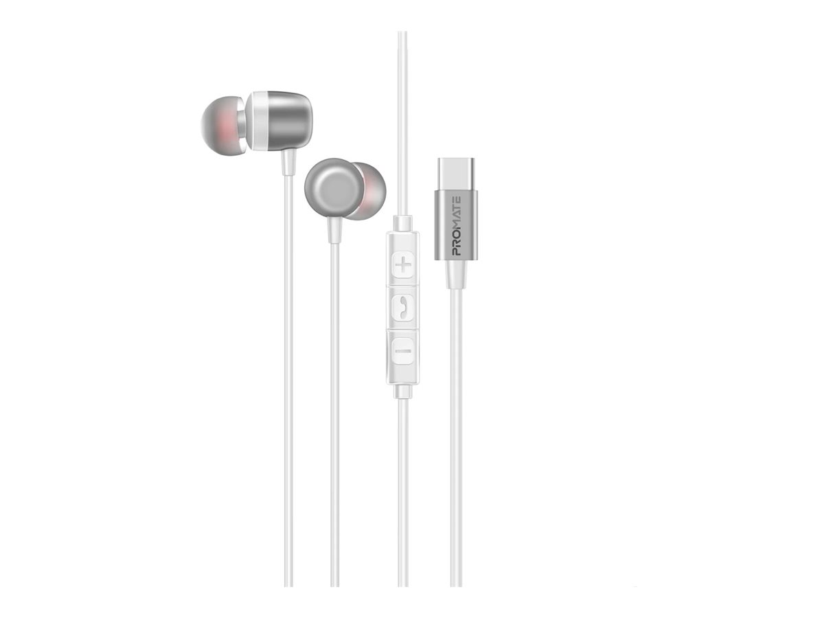 Promate Silken-ENC earphones with mic Product shot Front 79800