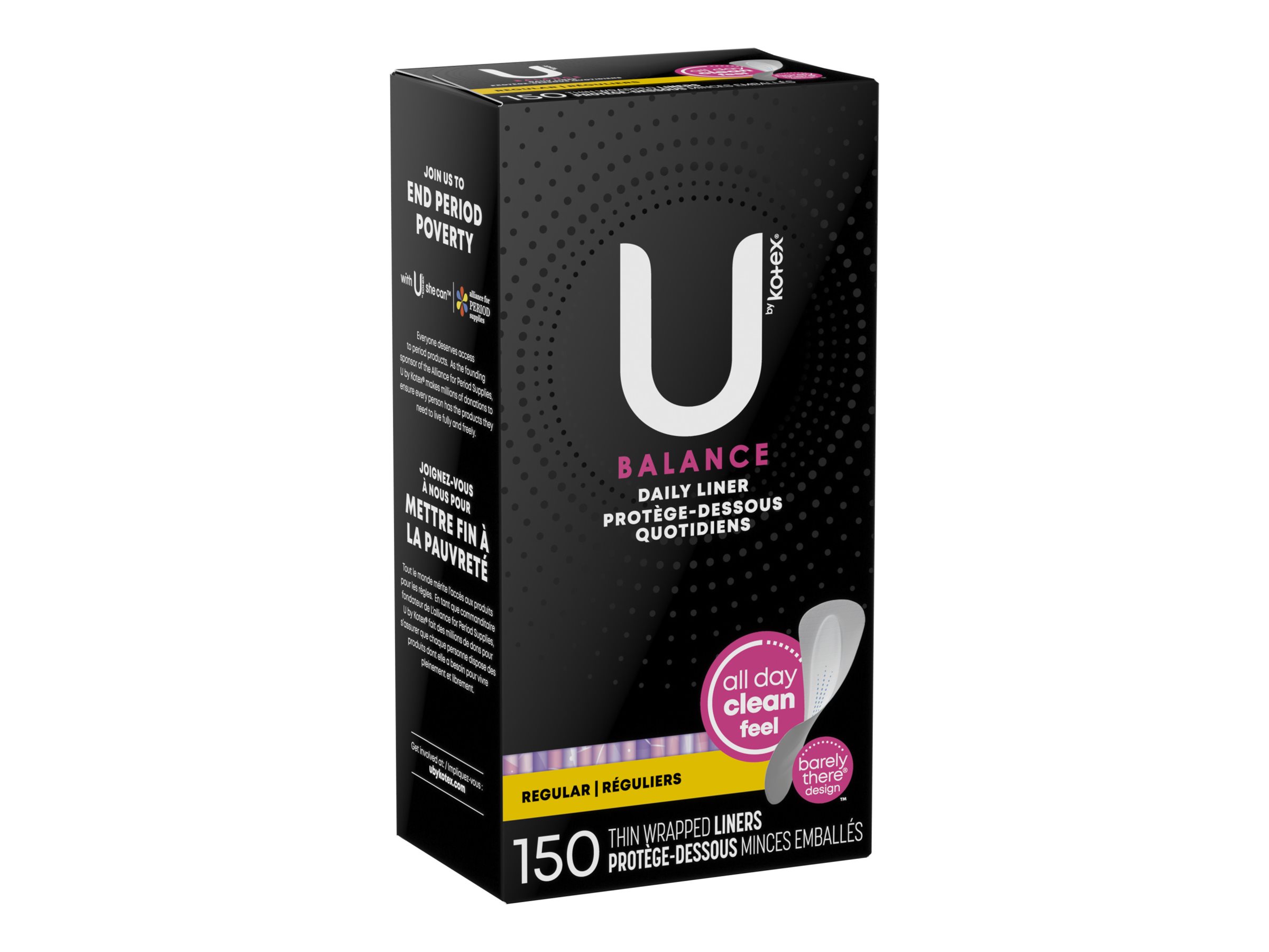 U by Kotex Balance Daily Wrapped Regular Length Panty Liners - Light Absorbency - 150s