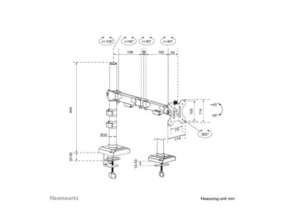 NEOMOUNTS NERO Single Screen Desk Mount, NEOMOUNTS  (BILD1)