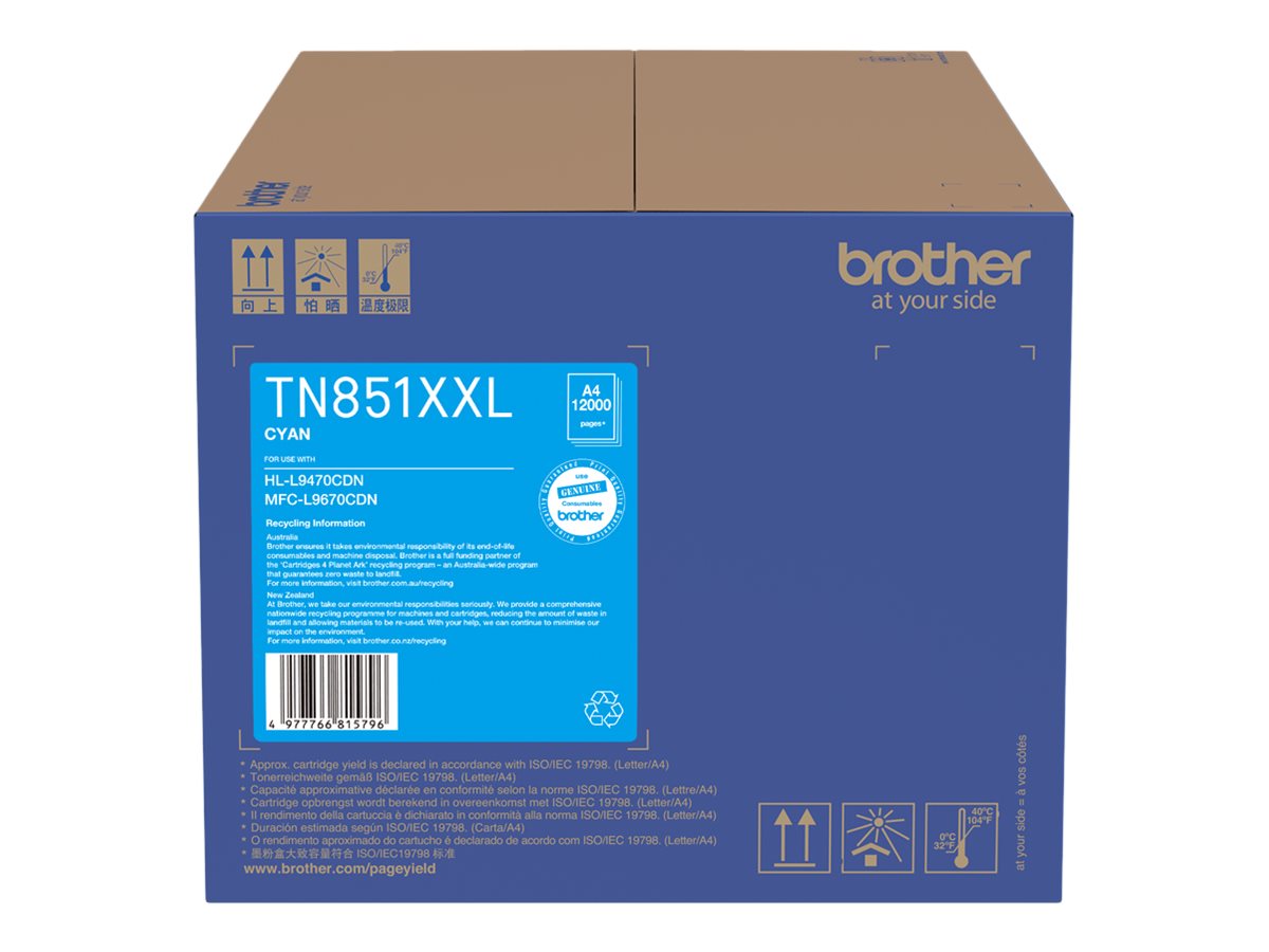 Brother TN851XXLC Super High Capacity cyan original toner Package view Front 80520