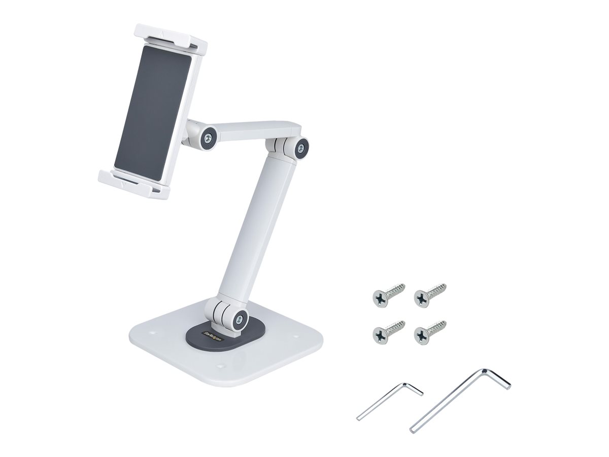 StarTech.com Adjustable Tablet Stand for Desk, Desk/Wall Mountable, Supports Up to 2.2lb, Universal Tablet Stand Holder for Desk, Articulating Tablet Mount with Pivot/Swivel/Rotate - Ergonomic Tablet Stand (ADJ-TABLET-STAND-W) stojan - pro tablet - bílá – foto 8