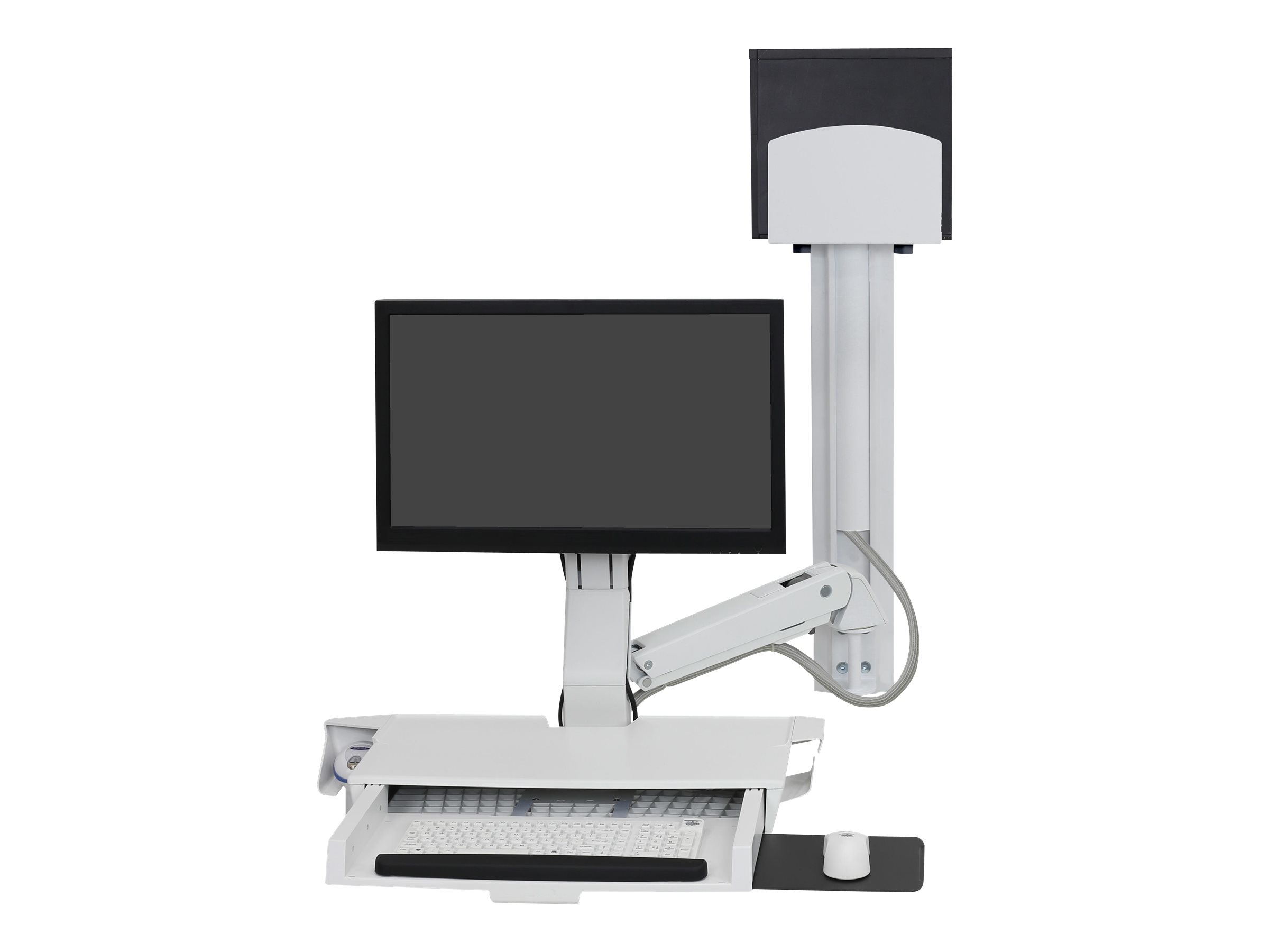 Ergotron SV Combo System with Worksurface & Pan, Medium CPU Holder
