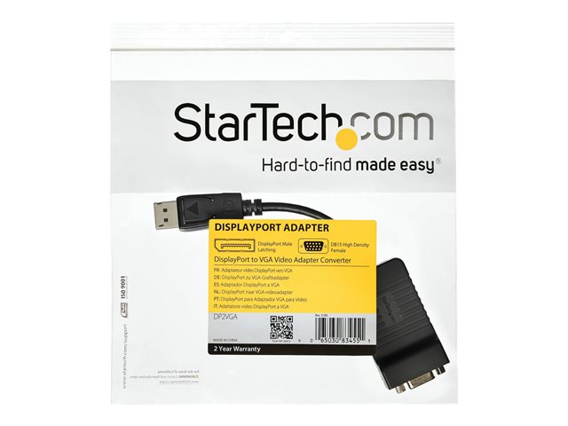 Cirago DisplayPort To VGA Adapter Cable - 1080p Video Converter For PC/Laptop - Black, 8 Inches