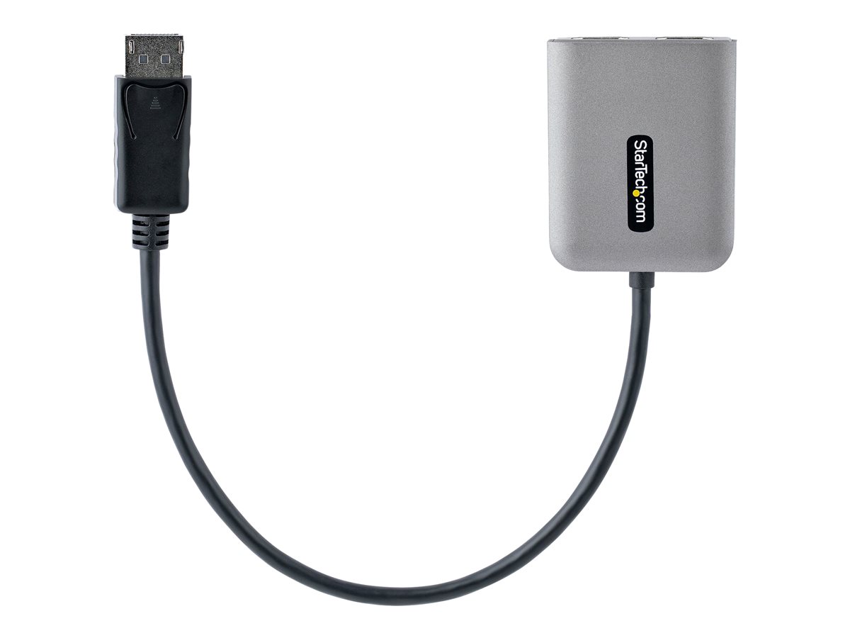 StarTech.com DP to Dual HDMI MST HUB, Dual HDMI 4K 60Hz, DisplayPort Multi Monitor Adapter with 1ft (30cm) Cable, DP 1.4 Multi Stream Transport Hub, DSC | HBR3, DP to 2x HDMI Ports - DP to HDMI Splitter (MST14DP122HD) - video adaptér - DisplayPort / HDMI