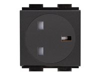 Crestron FT2A-PWR-UK series FT2A-PWR-UK-1-BASIC - power socket mechanism - 1 power socket - black