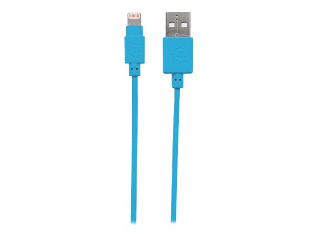 Manhattan USB-A to Lightning Cable, 15cm, Male to Male, MFI Certified, 480 Mbps (USB 2.0), Blue, Blister - Lightning ca…