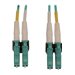 Tripp Lite 400G Multimode 50/125 OM4 Switchable Fiber Optic Cable (Duplex LC-PC M/M), LSZH, Aqua, 2 m (6.6 ft.)