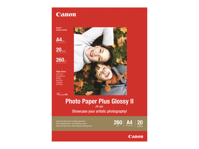 Canon Photo Paper Plus Glossy II PP-201 - papier photo - brillant - 20 feuille(s) - A4 - 275 g/m