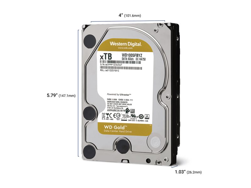WD Gold 16To HDD sATA 6Gb/s 512e