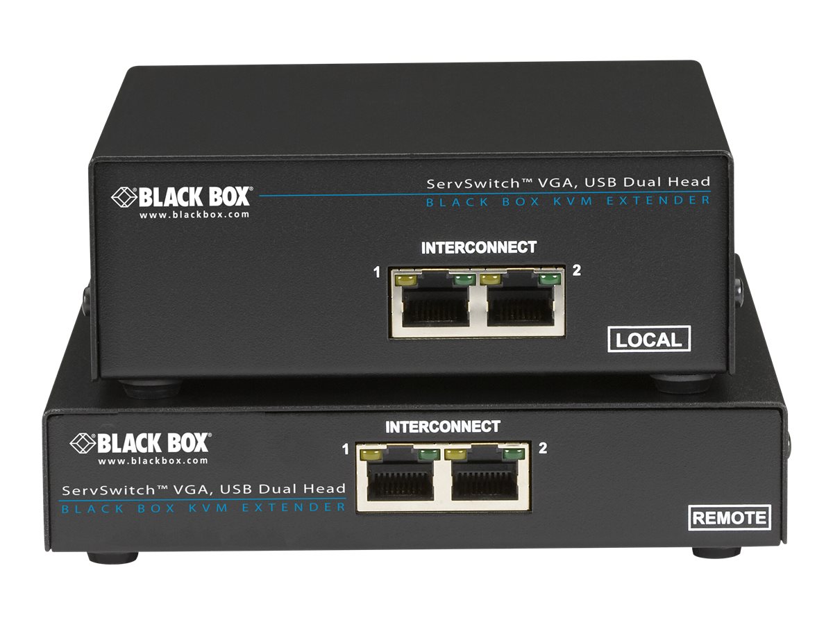 Black Box ServSwitch Brand CATx USB KVM Extender, Dual-Head VGA
