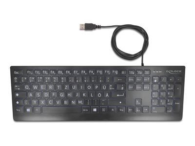 DELOCK USB Tastatur kabelgebunden 1,5 m schwarz mit XXL Bstb - 12170