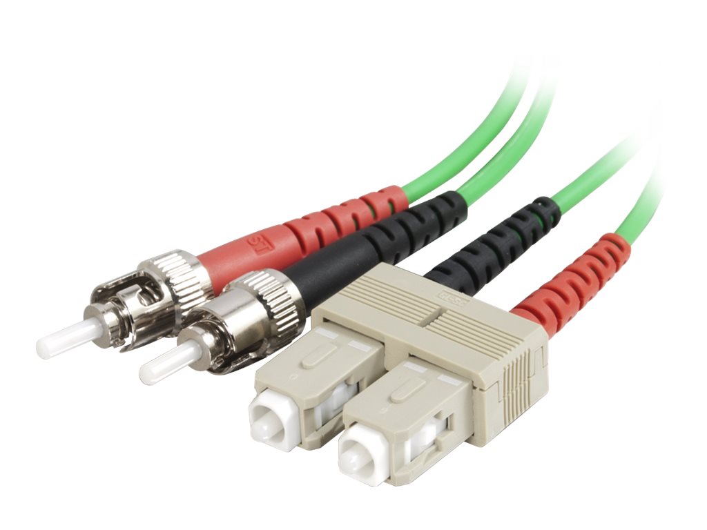C2G 5m SC-ST 62.5/125 OM1 Duplex Multimode PVC Fiber Optic Cable - Green - patch cable - 5 m - green