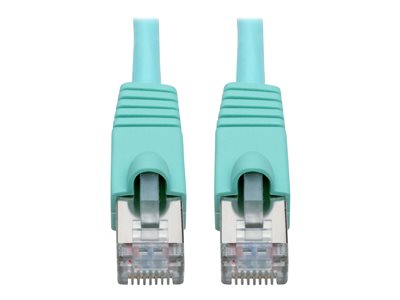 Tripp Lite Cat6a 10G-Certified Snagless Shielded STP Network Patch Cable (RJ45 M/M), PoE, Aqua, 20 ft.