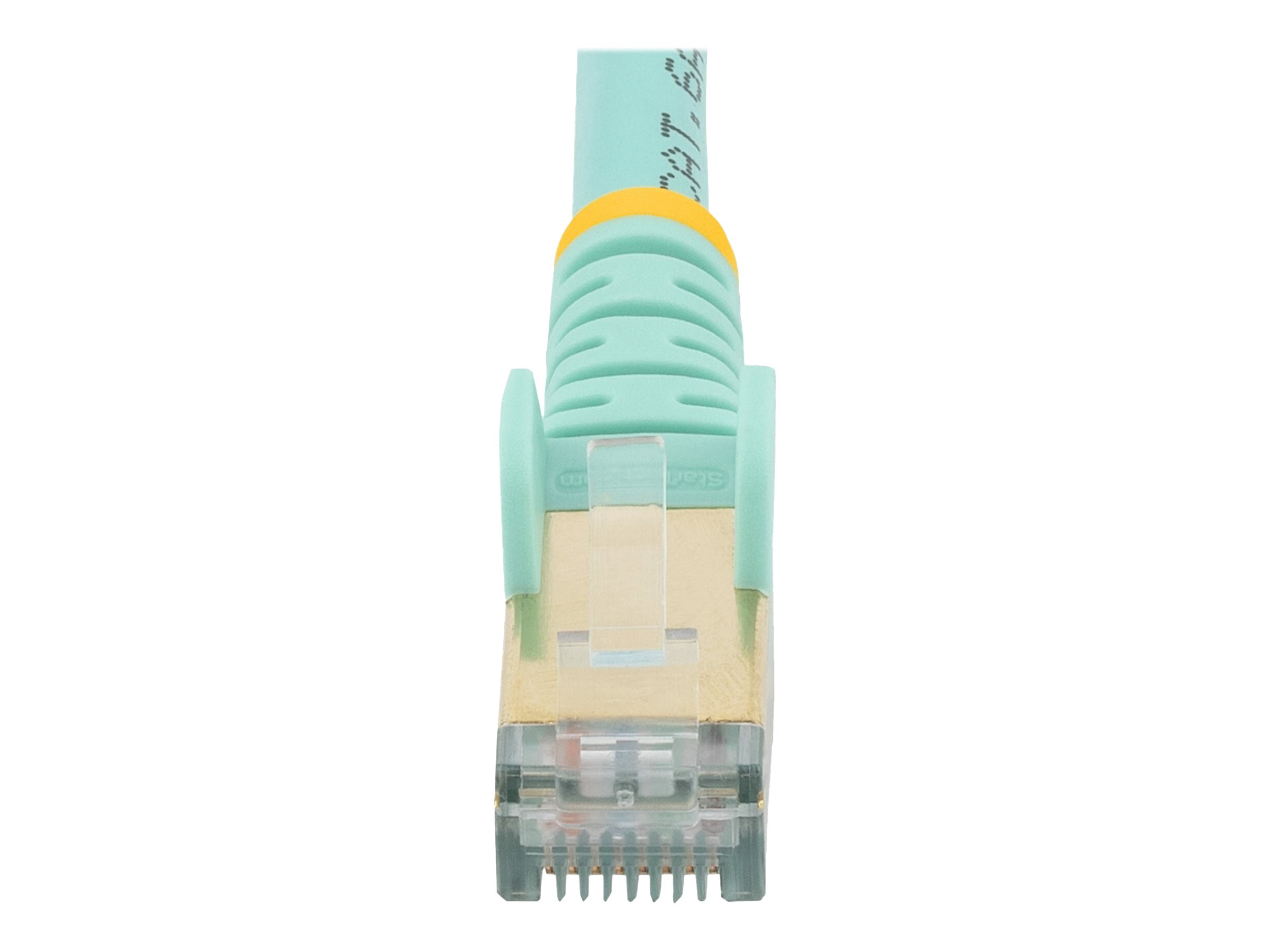 Startech 1ft CAT6A Ethernet Cable, 10 Gigabit Shielded Snagless RJ45 100W PoE Patch Cord, CAT 6A 10GbE STP Network Cable w/Strain Relief, Aqua, UL Certified Wiring/TIA