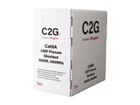 C2G 1000ft (304.8m) TAA-Compliant Cat6a Bulk Shielded (STP) Ethernet Network Cable with Solid Condu