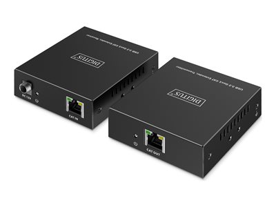 DIGITUS USB Extender 3xUSB-A 1xUSB-C mit CAT-Kabel schwarz