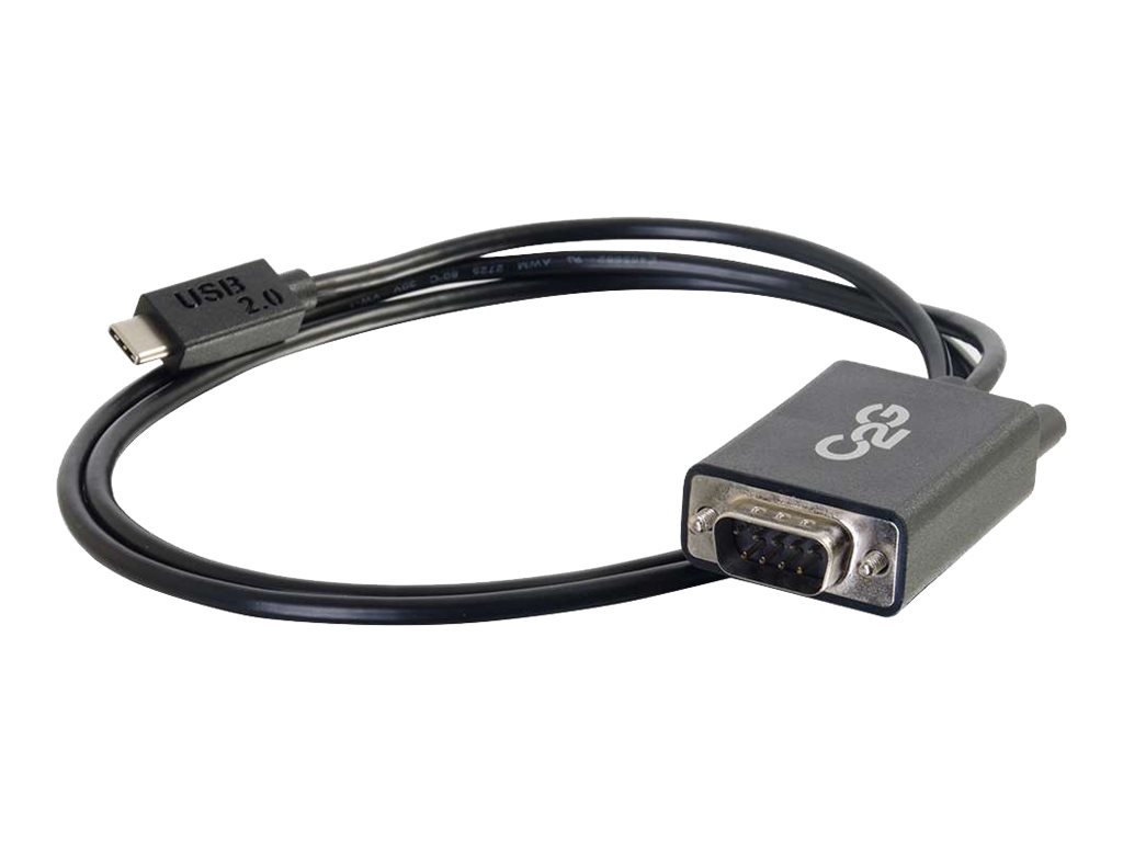 C2G USB 2.0 USB C to DB9 Serial RS232 Adapter Cable Black - USB / sériový kabel - DB-9 do USB-C – foto 2