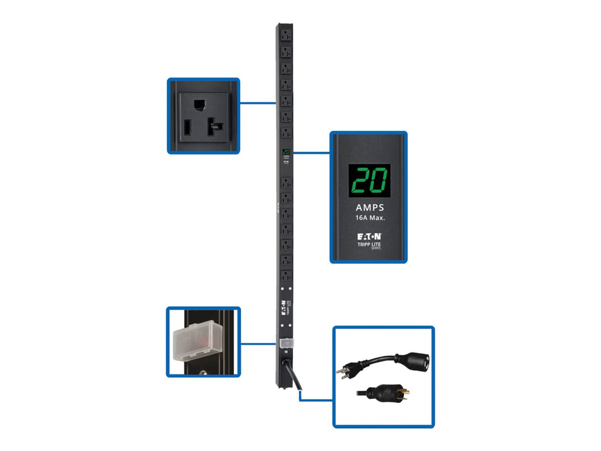 Eaton Tripp Lite Series PDU Metered 120V 20A 5-15/20R 14 Outlet L5-20P 36" Height 0URM