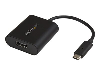 StarTech.com USB C to 4K HDMI Adapter - 4K 60Hz - Thunderbolt 3 Compatible - USB Type C to HDMI Video Display Adapter (CDP2HD4K60SA) - Adapter - TAA Compliant - 24 pin USB-C male to HDMI female - 19 cm - black - 4K60Hz (3840 x 2160) support - for P/N: TB4CDOCK