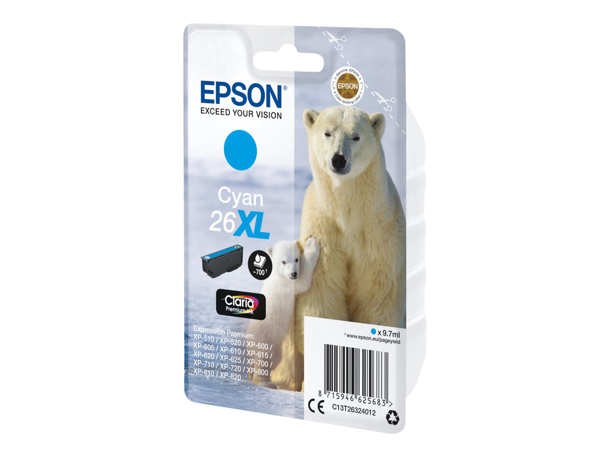 Epson 26XL - XL - azurová - originální - inkoustová cartridge – foto 2