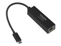 Vision TC-USBCETH/BL - network adapter - USB-C 3.1 - Gigabit Ethernet x 1