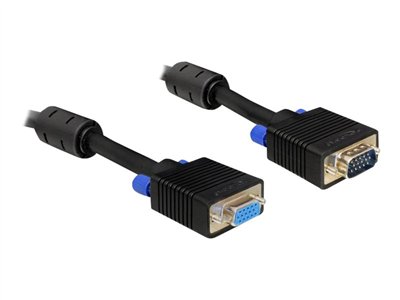VGA Verl. Delock D-Sub15 -> D-Sub15 St/Bu 3.00m schwarz Video/VGA Kabel