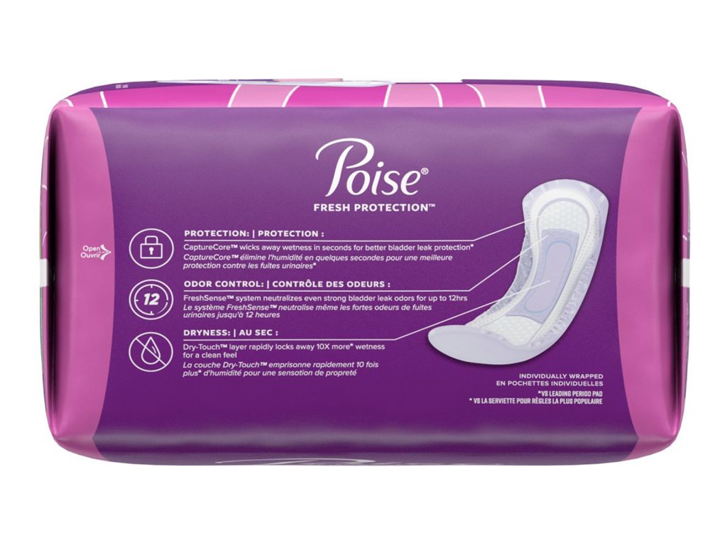 Poise Post partum Incontinence Ultimate Long Pads For Women, 45 Ea