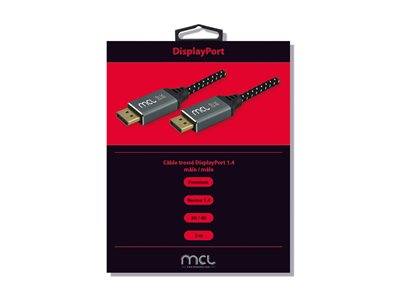 MCL DisplayPort mesh cable 8K/1.4 male