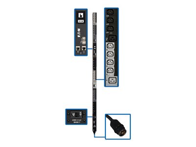 Eaton 10kW 200-240V 3PH Switched PDU, LX Interface, Gigabit, 30 Outlets, L21-30P Input, LCD, 1.8 m Cord, 0U 1.8 m Height, TAA