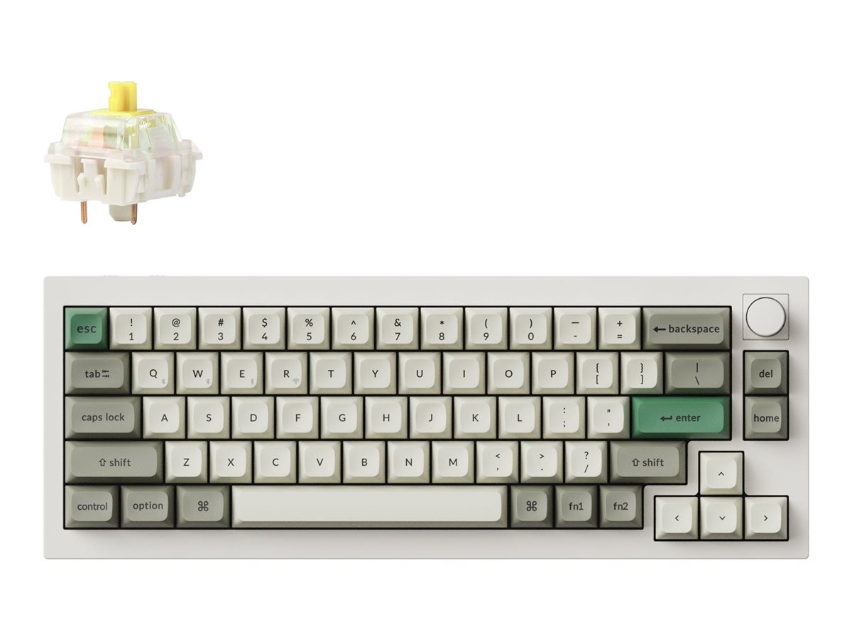 Keychron Q2 Max keyboard QMK/VIA custom mechanical fully assembled knob 65% shell white Product shot Front 79800