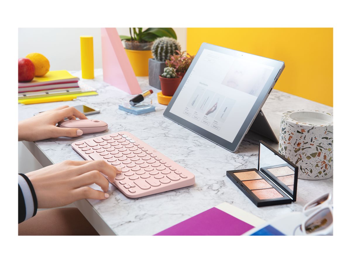 Logitech K380 Multi-Device Bluetooth Keyboard - klávesnice - QWERTY - US mezinárodní - rùžová Vstupní zařízení – foto 10