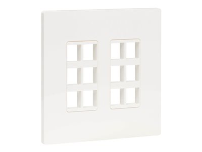 Eaton Tripp Lite Series 12-Port Double-Gang Universal Keystone Wall Plate, Cat5e/6/6a, USB, HDMI, DisplayPort, White, TAA