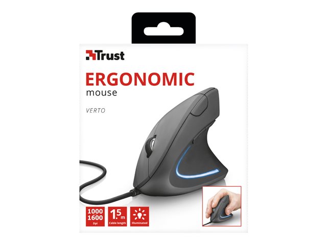 TRUST Souris filaire ergonomique VERTO